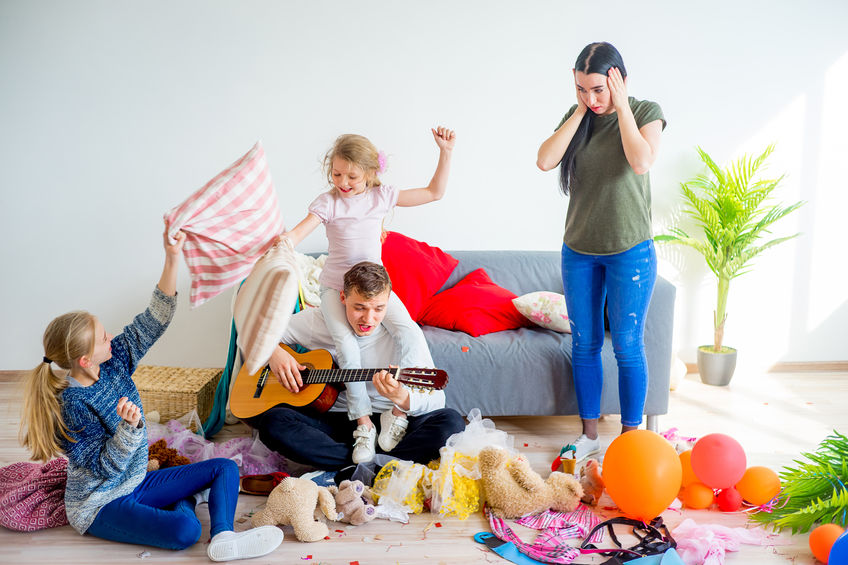 Kids created a mess at home